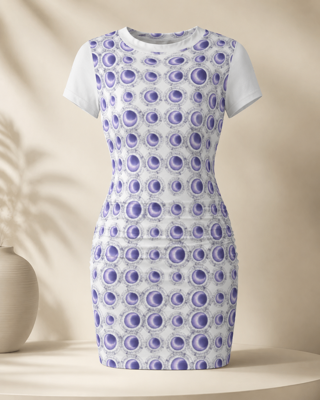 Purple Moon Celestial Bodycon Dress — Spiritual Summer Mini Dress