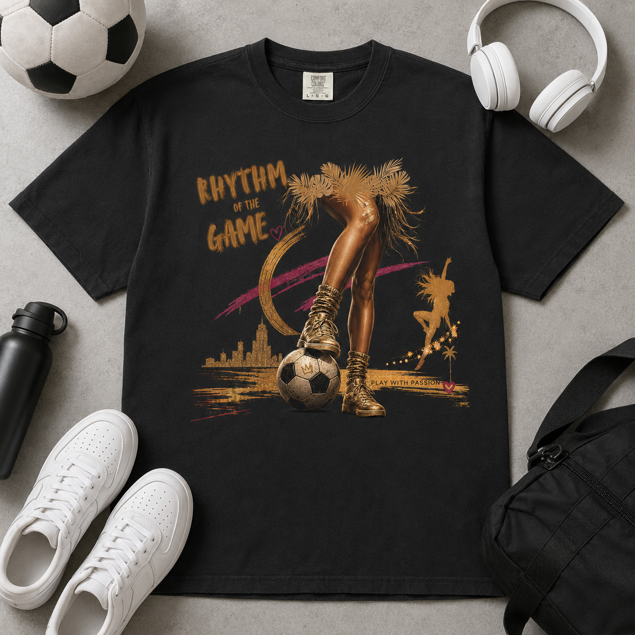 Rhythm of the Game Soccer Graphic T-shirt | Vintage Football Fan Tee