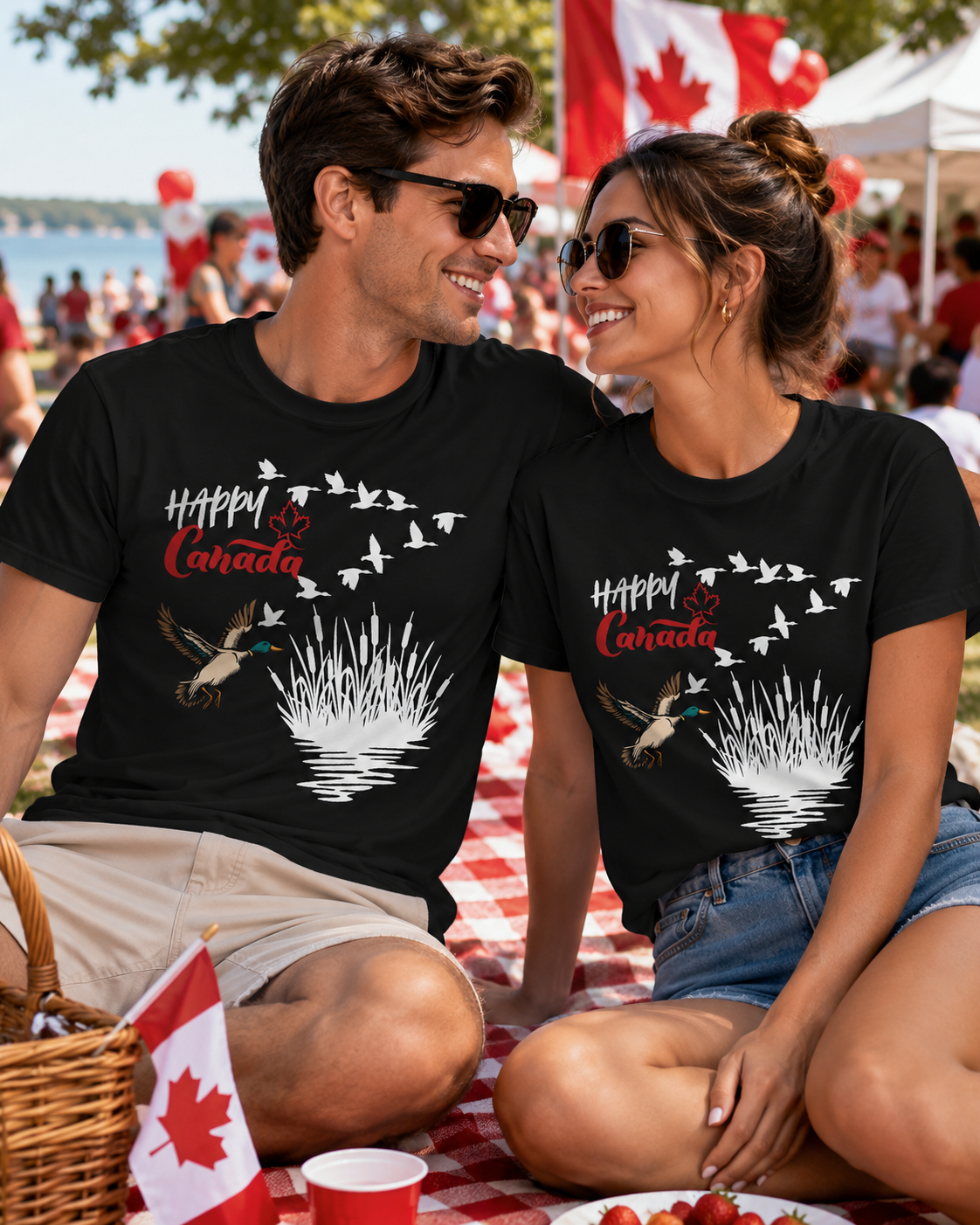 Canada Day Flying Geese T-Shirt — Wildlife Nature Celebration Tee