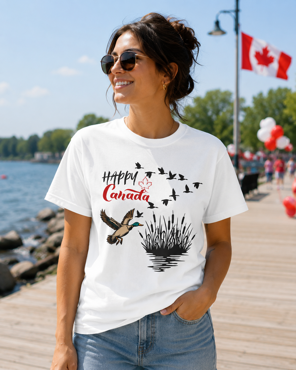 Canada Day Flying Geese T-Shirt — Wildlife Nature Celebration Tee
