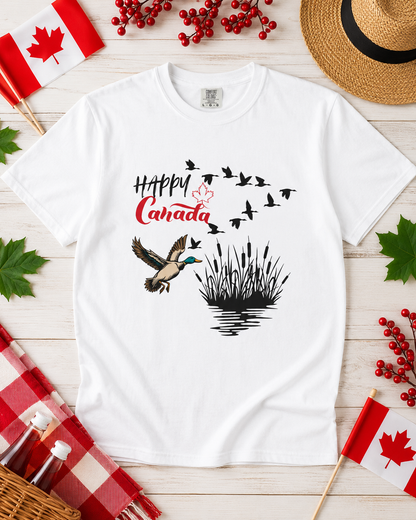 Canada Day Flying Geese T-Shirt — Wildlife Nature Celebration Tee