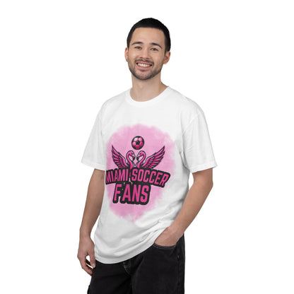 Miami Soccer Fans Pink Flamingo Heart T-Shirt