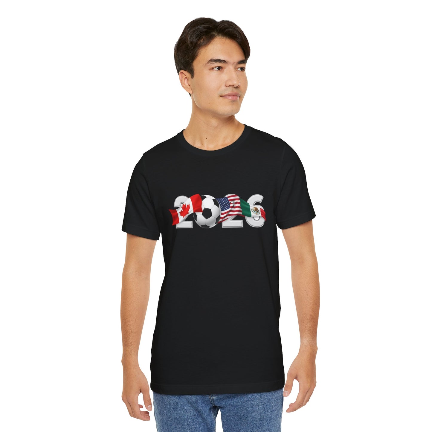 2026 North America Soccer Fan Tee — Canada USA Mexico Flag Crewneck