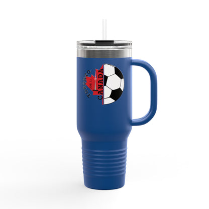 Toronto Soccer Maple Leaf 40oz Insulated Travel Mug with Handle & Straw