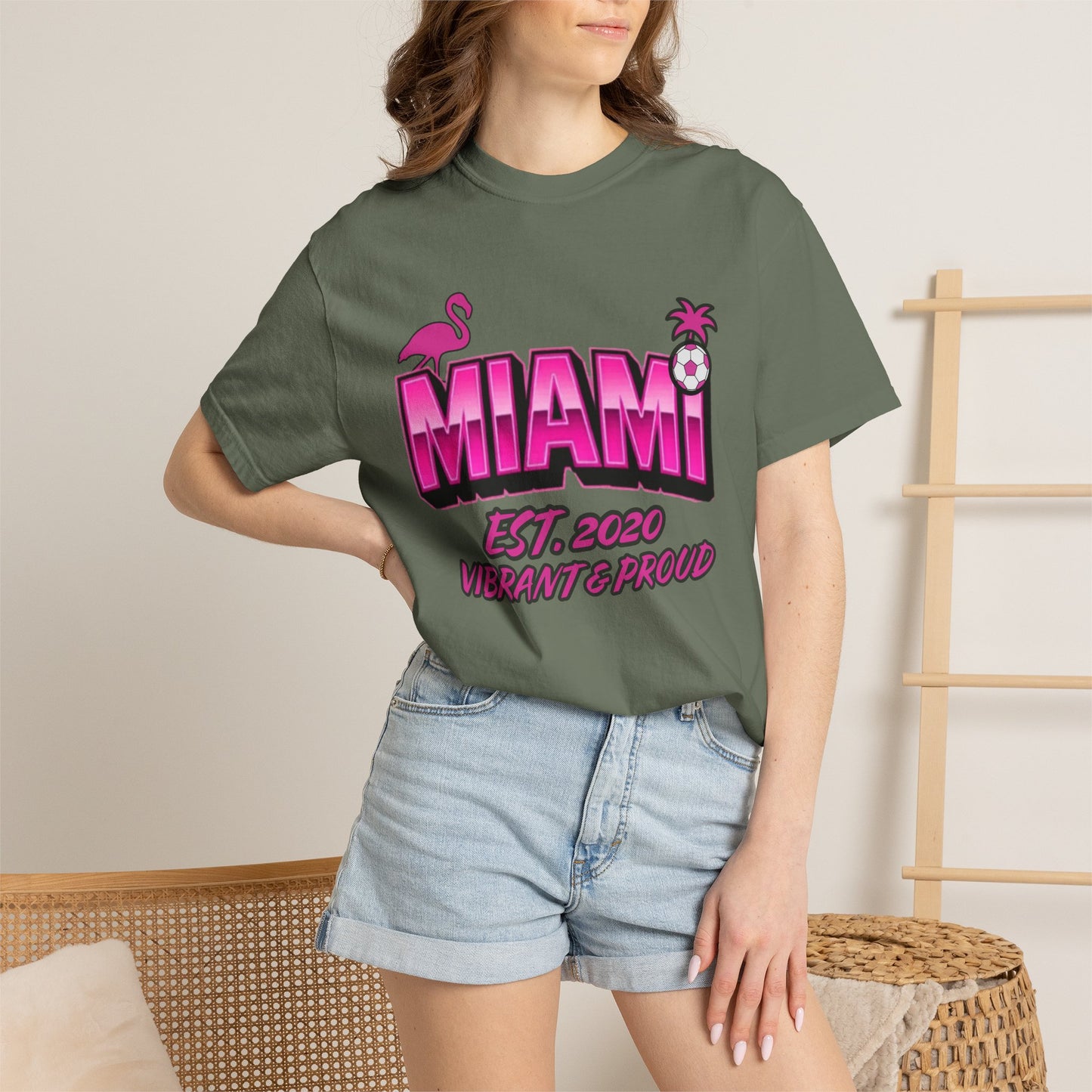 Miami Est 2020 Flamingo Soccer T-Shirt