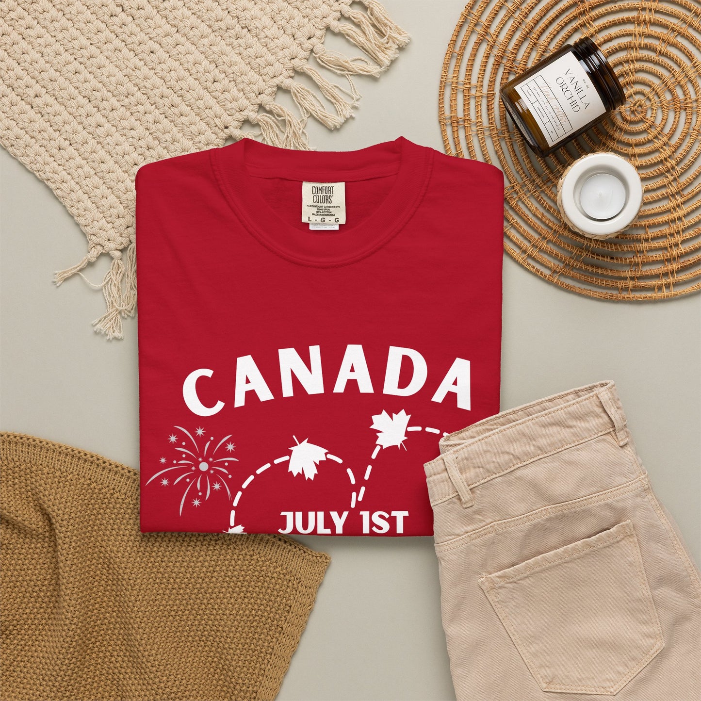 Canada Heart July 1st Day T-Shirt | Canada Day Fireworks Tee