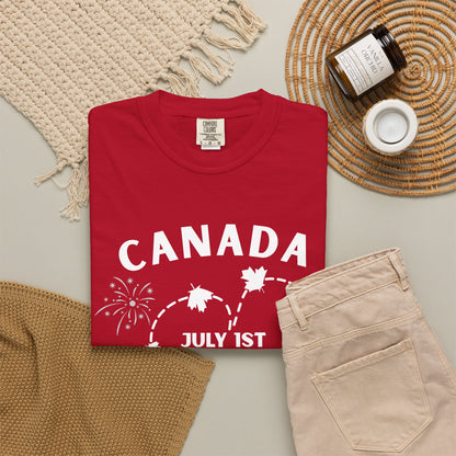 Canada Heart July 1st Day T-Shirt | Canada Day Fireworks Tee