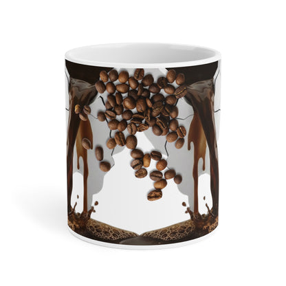 Mug with coffee bean design on a white background
