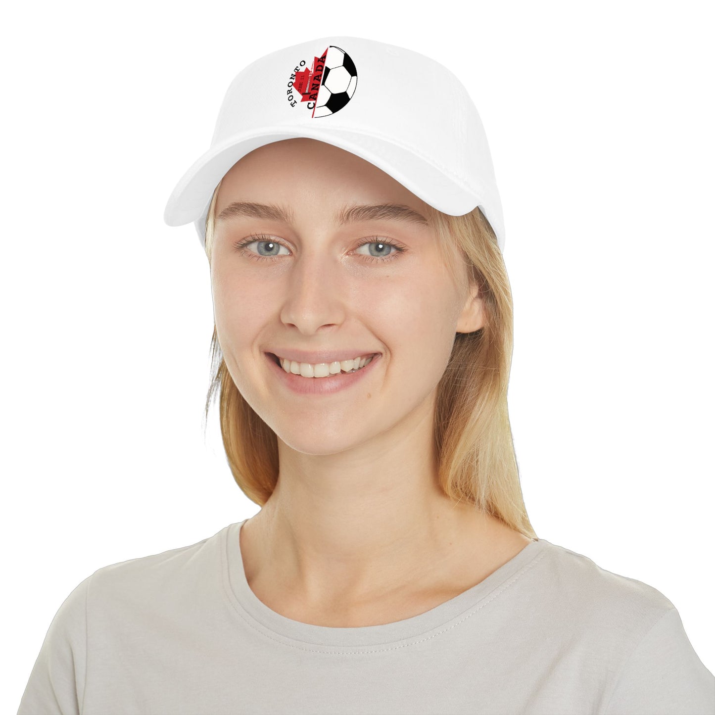 Canada Soccer Dad Cap — Toronto Maple Leaf Soccer Ball Embroidered Hat