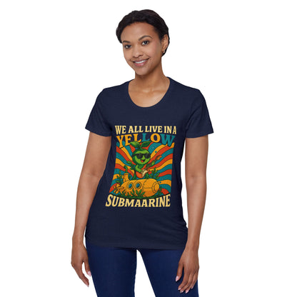 Vintage Submarine Graphic Tee — Retro Ocean Music Vibes Women's Organic T-Shirt