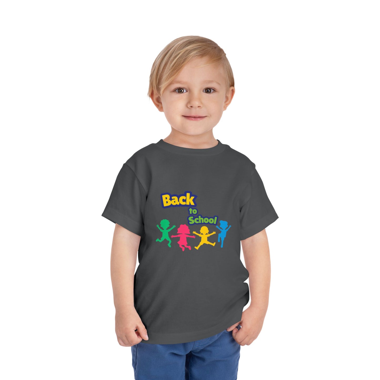 Back to School Toddler Tee — Colorful Kids Silhouettes
