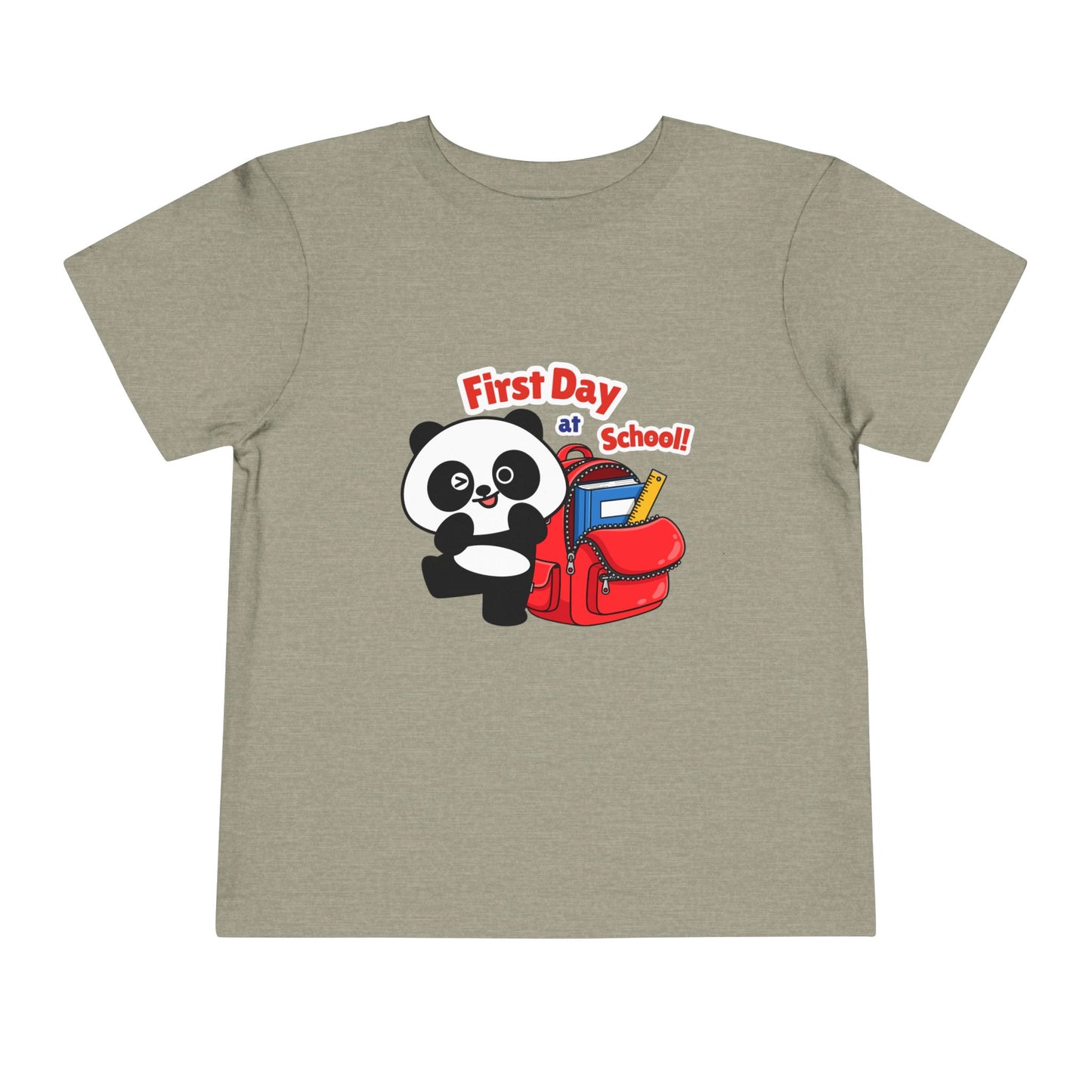 First Day of School Toddler Tee - Cute Panda Backpack Design