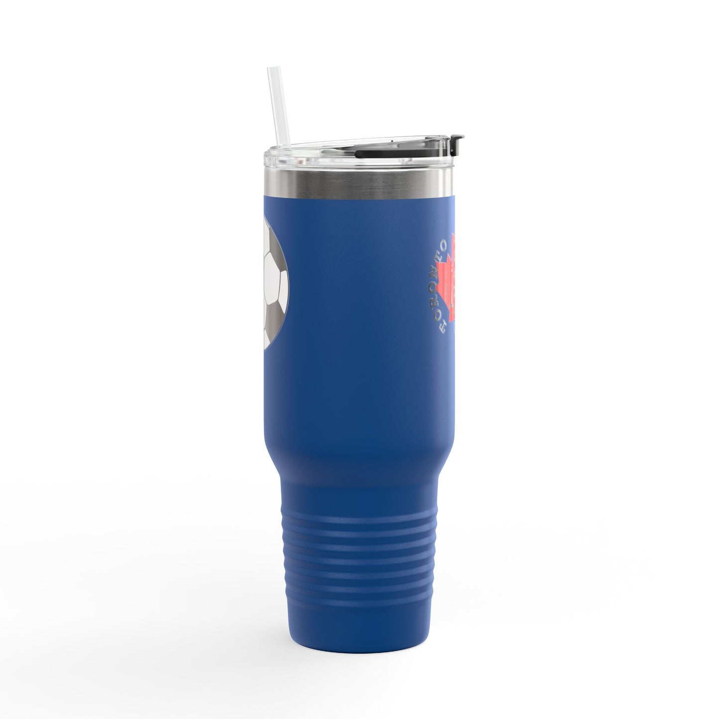 Toronto Soccer Maple Leaf 40oz Insulated Travel Mug with Handle & Straw