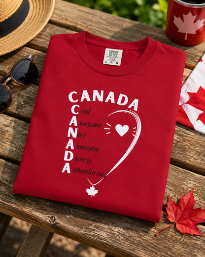 Canada acrostic poem T-shirt | Maple leaf, Canada pride