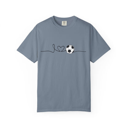 Soccer Heartbeat T-Shirt — Minimalist Line Art Graphic Tee for Soccer Lovers
