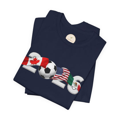 2026 North America Soccer Fan Tee — Canada USA Mexico Flag Crewneck