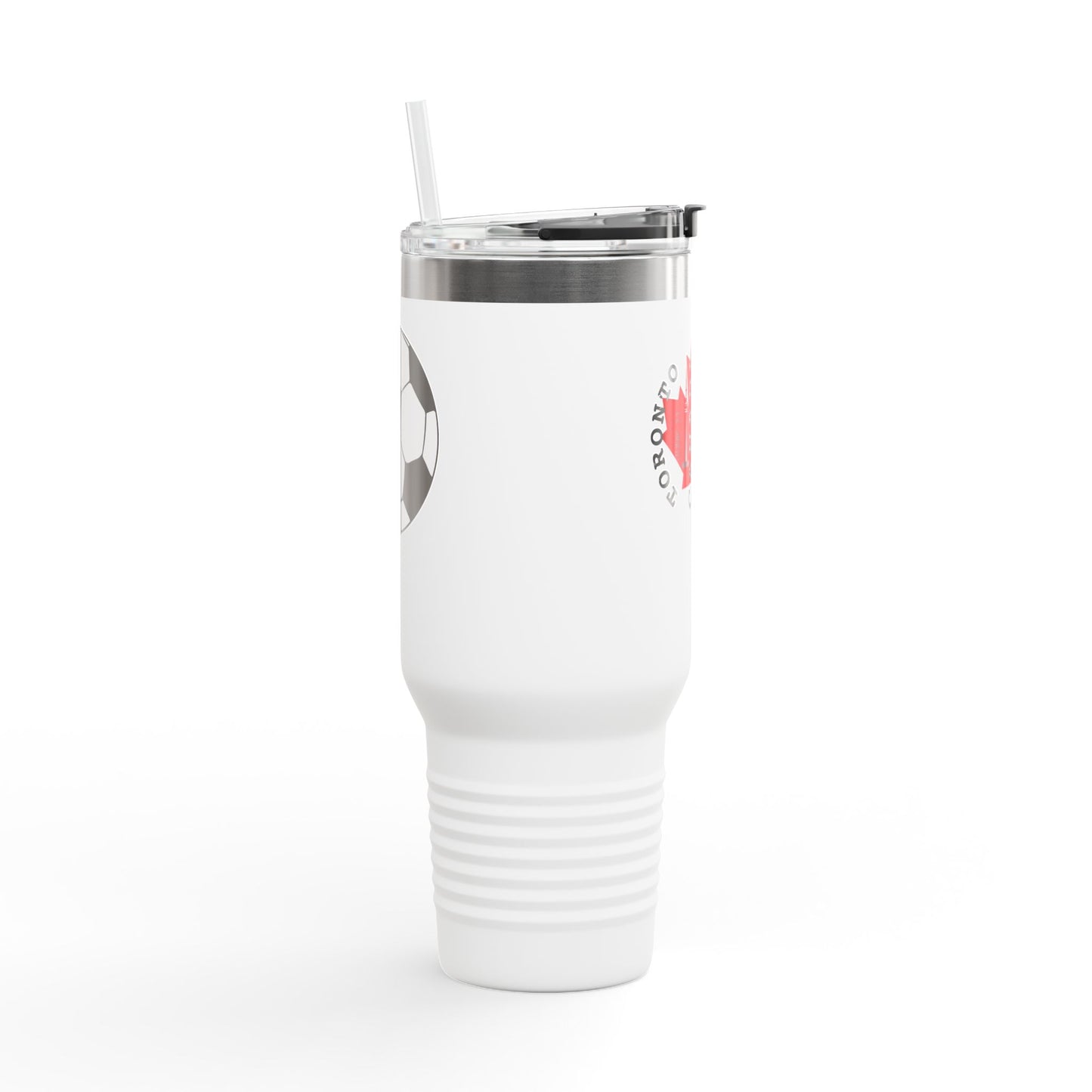 Toronto Soccer Maple Leaf 40oz Insulated Travel Mug with Handle & Straw