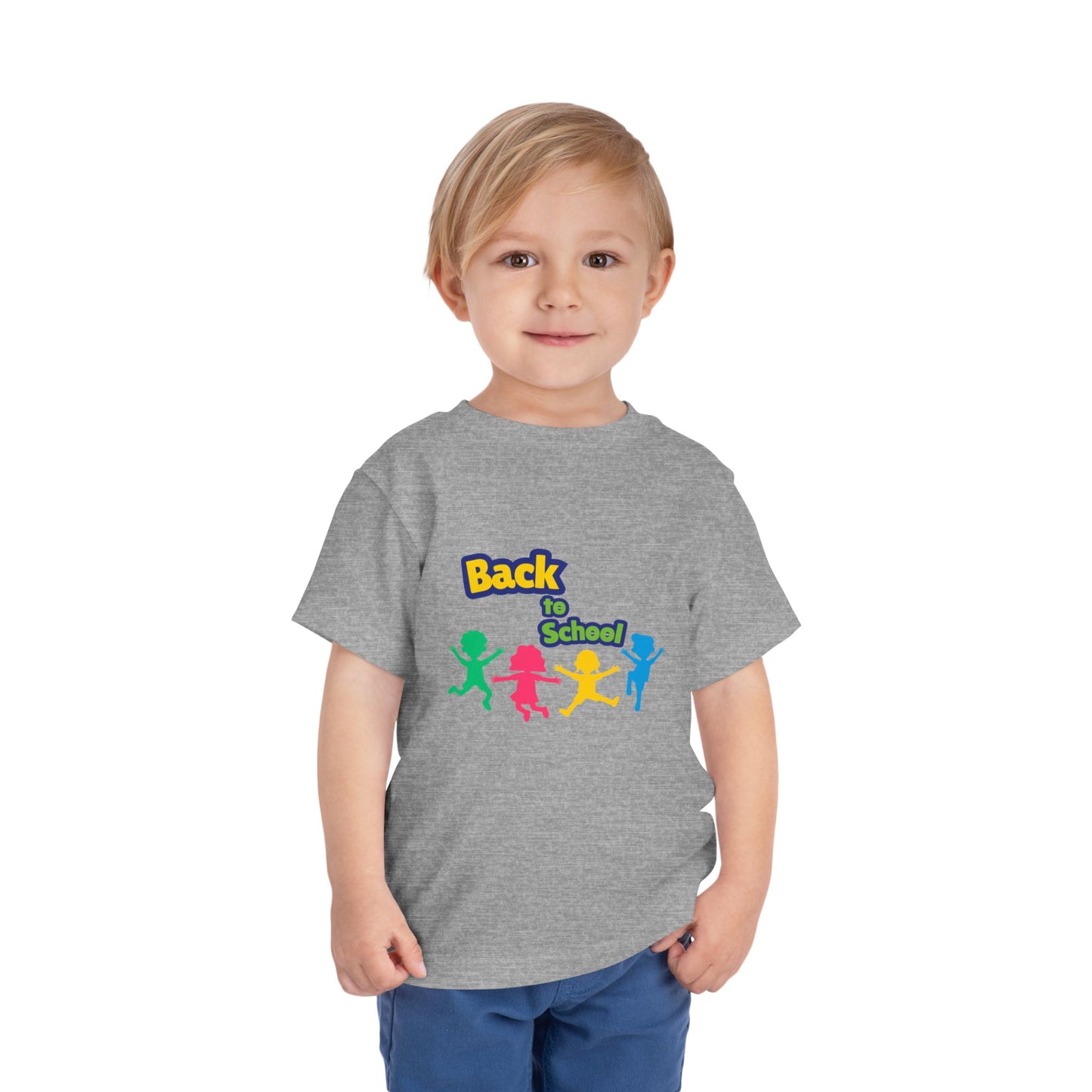 Back to School Toddler Tee — Colorful Kids Silhouettes