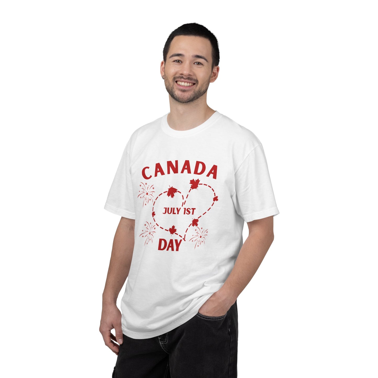 Canada Heart July 1st Day T-Shirt | Canada Day Fireworks Tee