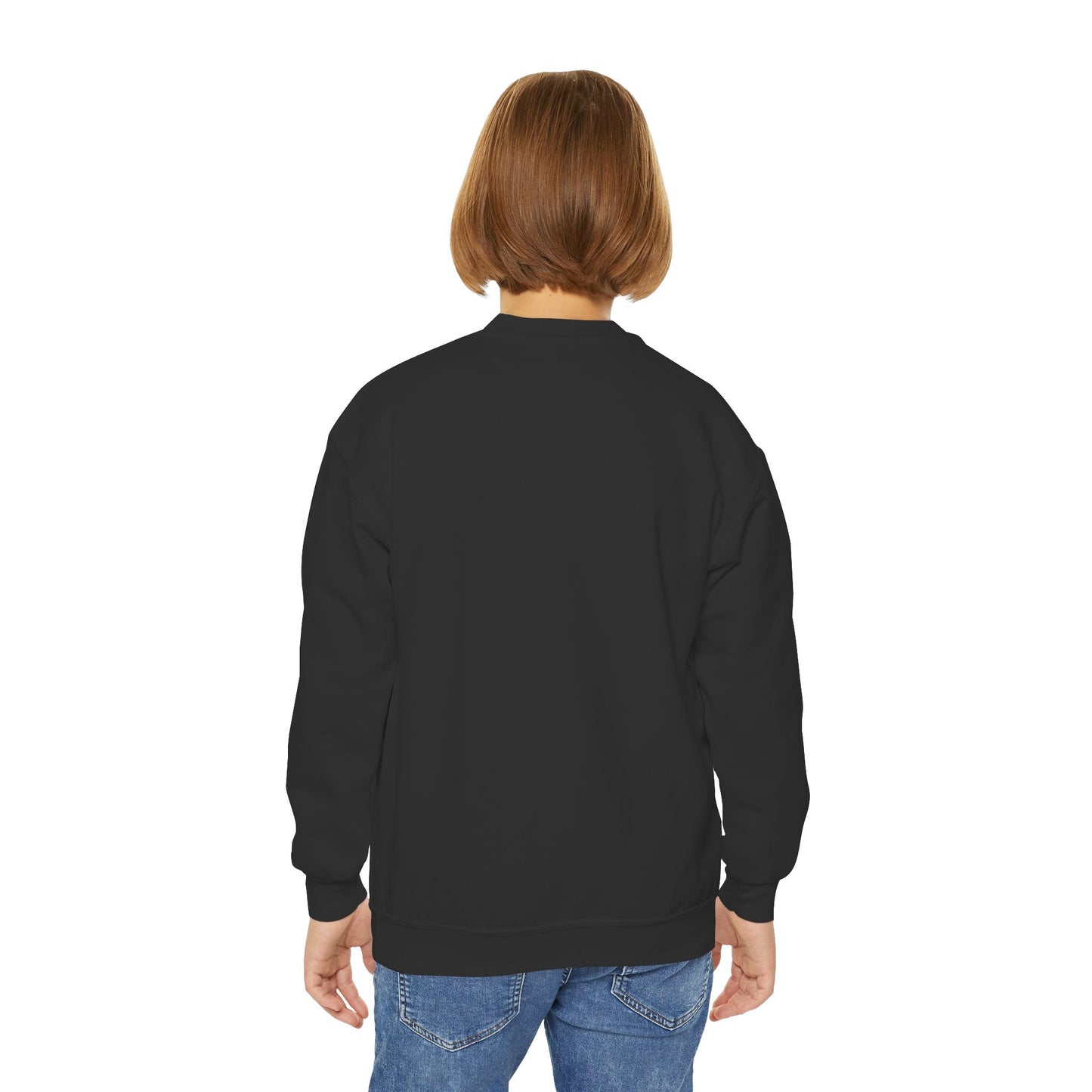 Youth Crewneck Sweatshirt – "Hello School!" Kids Back-to-School Graphic Sweatshirt