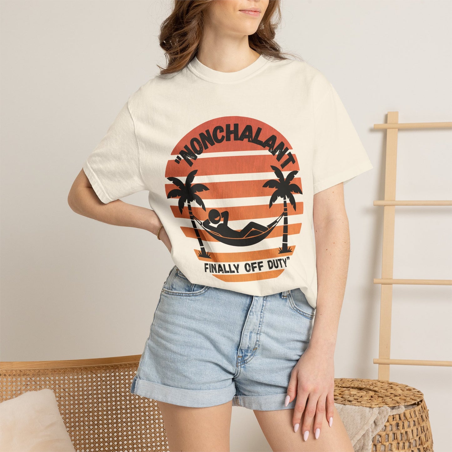 Finally Off Duty T-Shirt — Retro Palm Hammock Graphic Tee