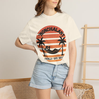 Finally Off Duty T-Shirt — Retro Palm Hammock Graphic Tee