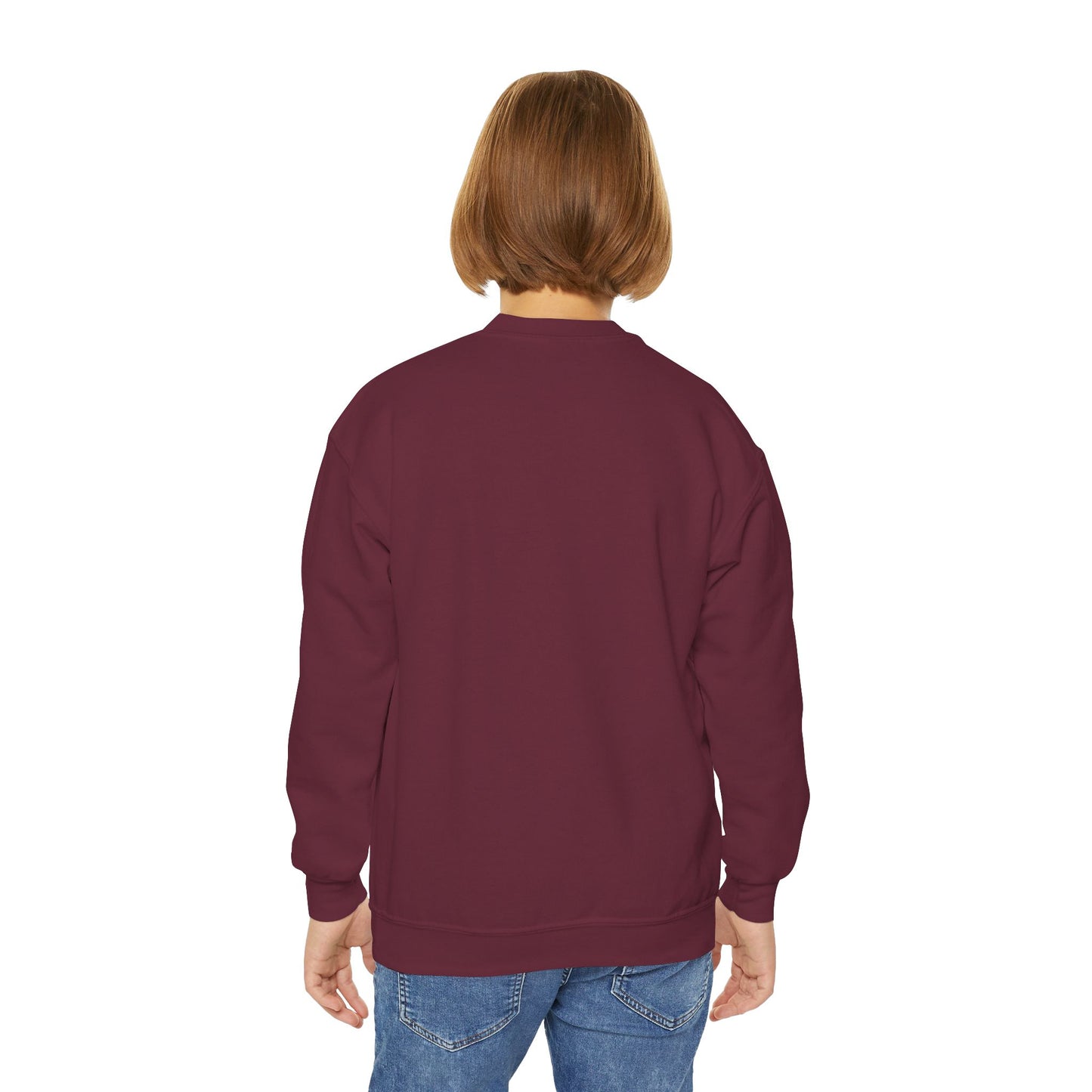 Youth Crewneck Sweatshirt – "Hello School!" Kids Back-to-School Graphic Sweatshirt