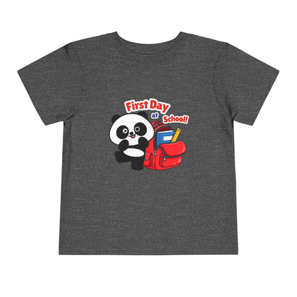 First Day of School Toddler Tee - Cute Panda Backpack Design