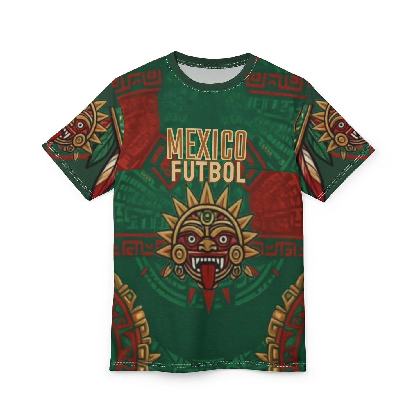 Mexico Futbol Aztec Sun Tee — All-Over-Print Soccer Jersey