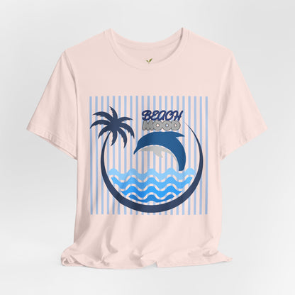 Beach Dolphin Wave T-Shirt — Palm Tree Ocean Graphic Tee
