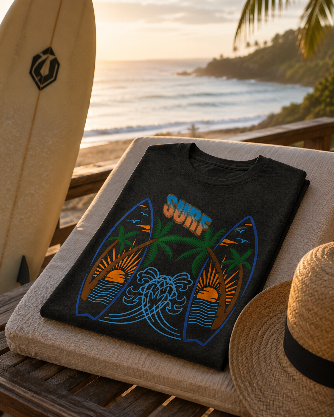 Surf Graphic T-Shirt — Surf Design Unisex Jersey Short Sleeve Tee