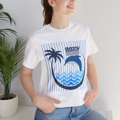 Beach Dolphin Wave T-Shirt — Palm Tree Ocean Graphic Tee