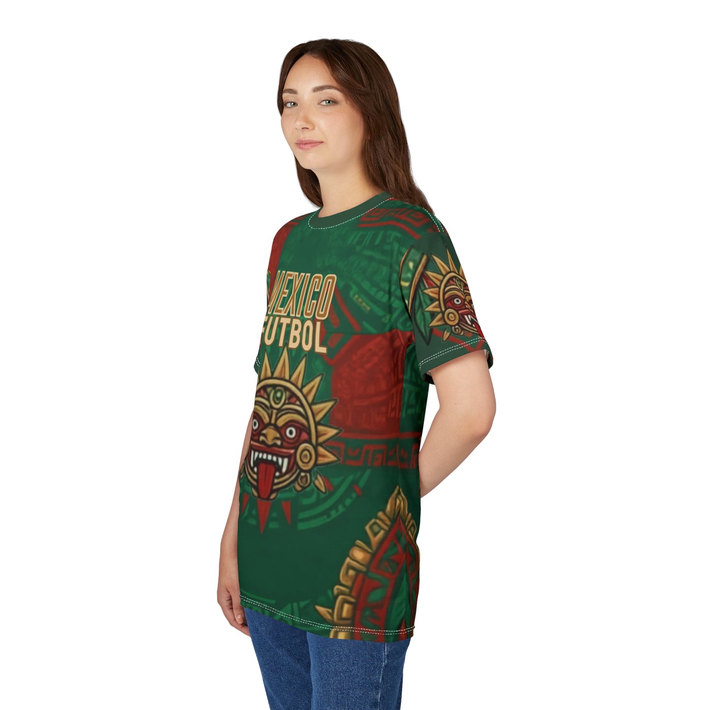 Mexico Futbol Aztec Sun Tee — All-Over-Print Soccer Jersey