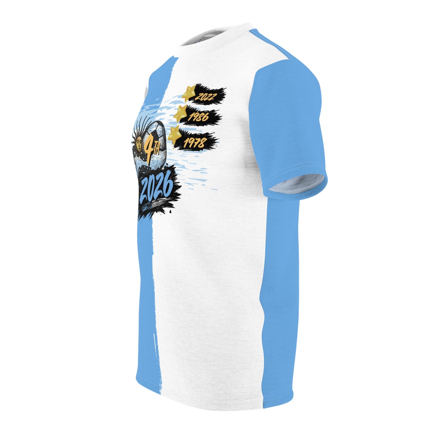 Argentina Soccer Fan Shirt 2026 — Por La 4ta Blue & White Tee