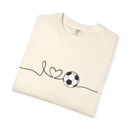Soccer Heartbeat T-Shirt — Minimalist Line Art Graphic Tee for Soccer Lovers