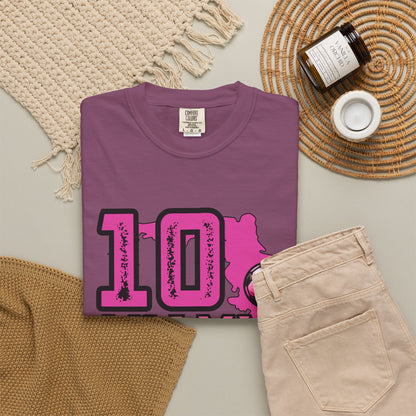 Miami # 10 Football Player T-Shirt — Athletic Garment-Dyed Soccer Tee