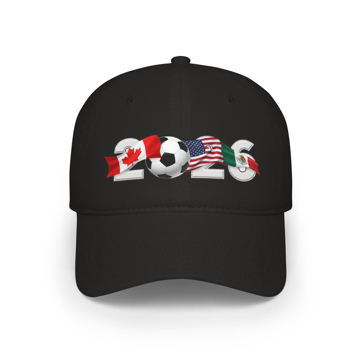 2026 North America Soccer Flag Baseball Cap — USA Canada Mexico Adjustable Dad Hat