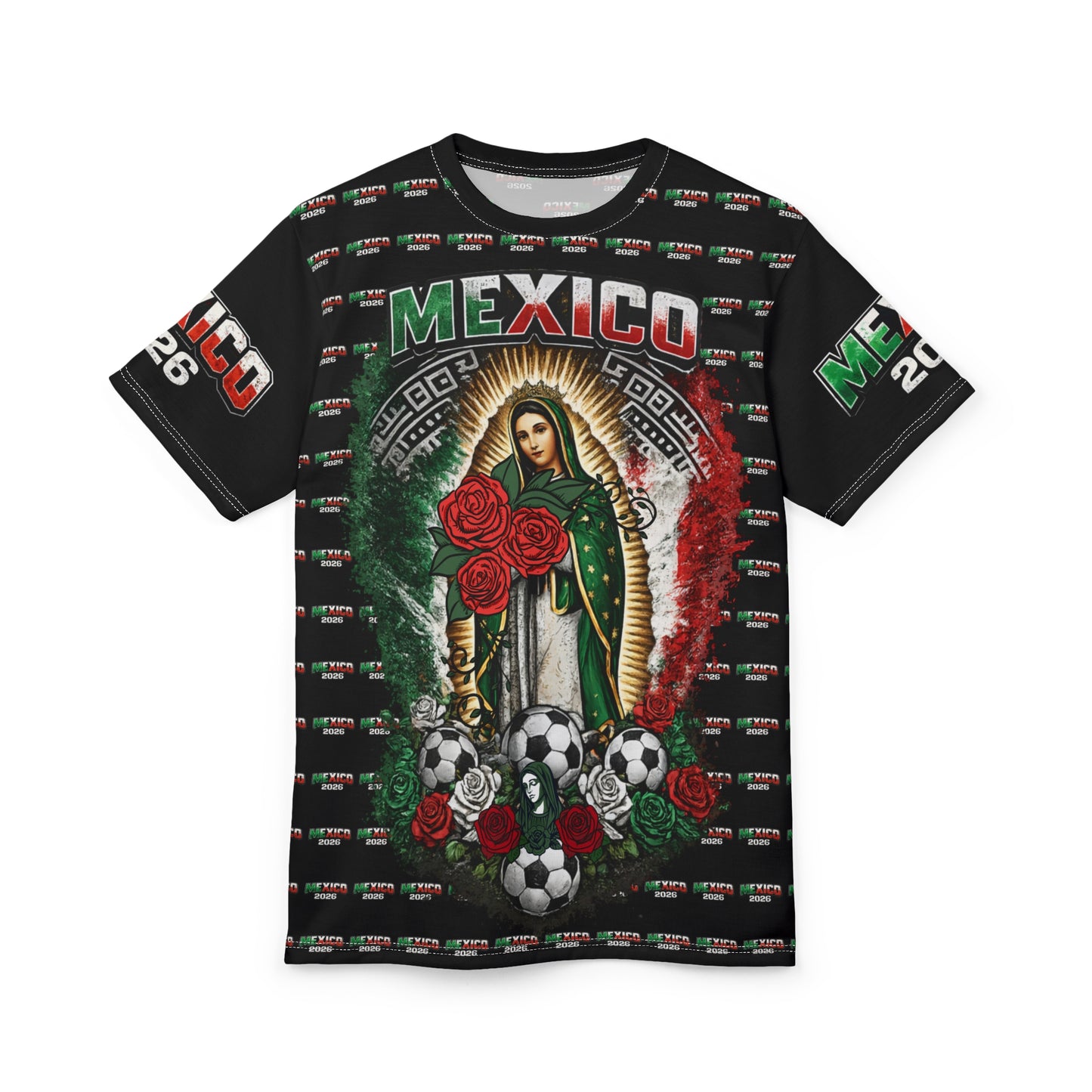 Our Lady of Guadalupe Mexico Soccer Shirt, All-Over Print Tee | 2026 Futbol Pride