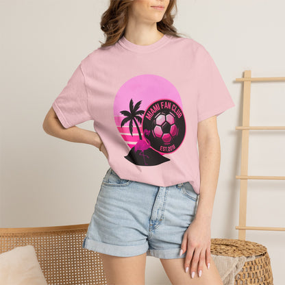 Miami Soccer Fan Club T-Shirt — Retro Pink Flamingo Game Day Tee