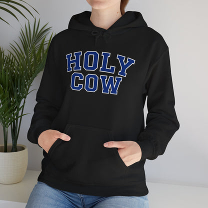 Holy Cow Collegiate Hoodie — Retro Mascot Letterman Style
