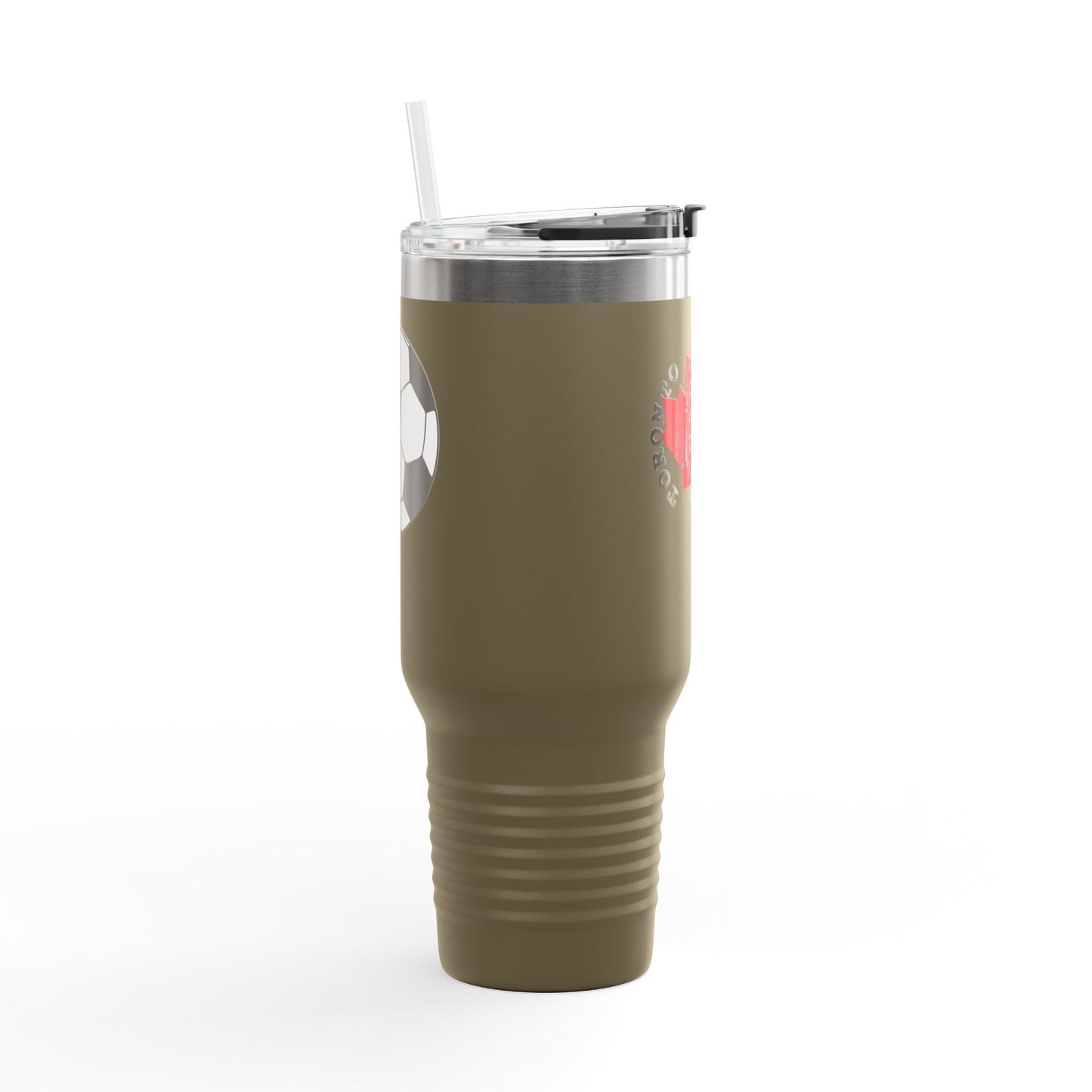Toronto Soccer Maple Leaf 40oz Insulated Travel Mug with Handle & Straw