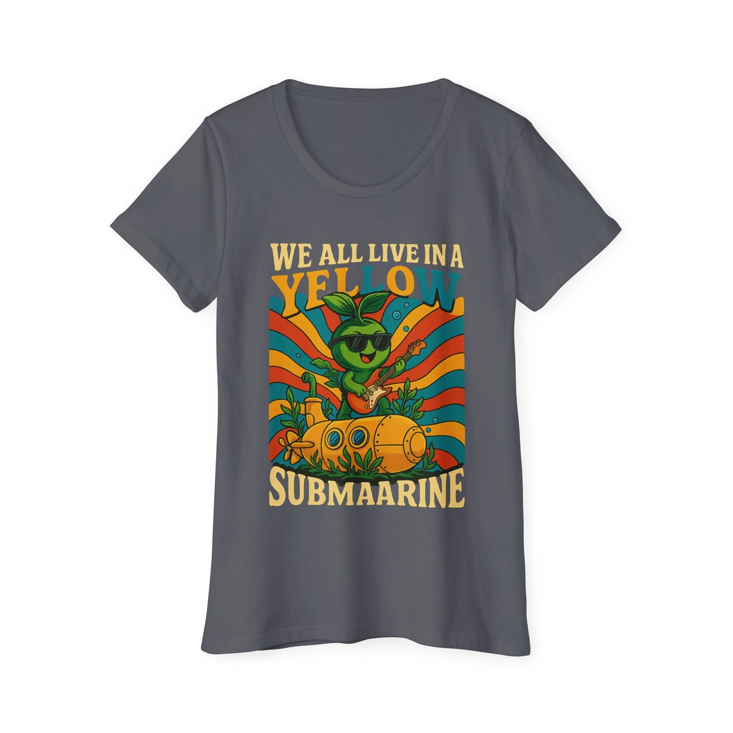 Vintage Submarine Graphic Tee — Retro Ocean Music Vibes Women's Organic T-Shirt