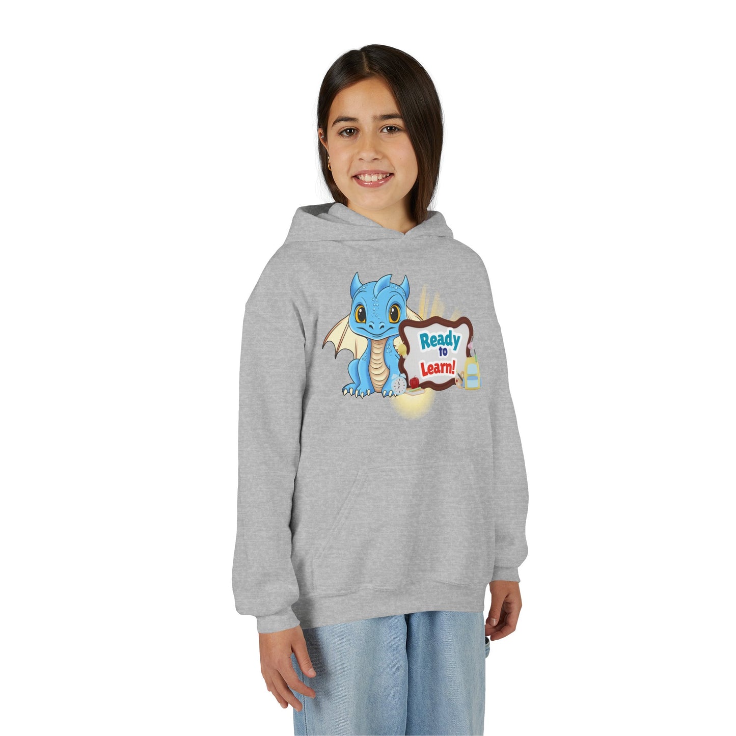 Youth Dragon 'Ready to Learn' Hoodie – Cute Back-to-School Sweatshirt