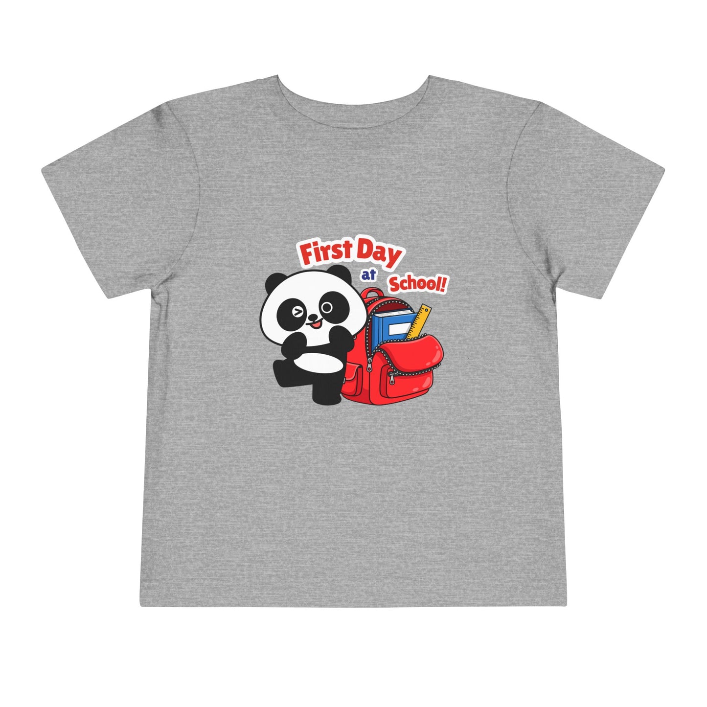 First Day of School Toddler Tee - Cute Panda Backpack Design
