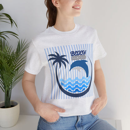 Beach Dolphin Wave T-Shirt — Palm Tree Ocean Graphic Tee