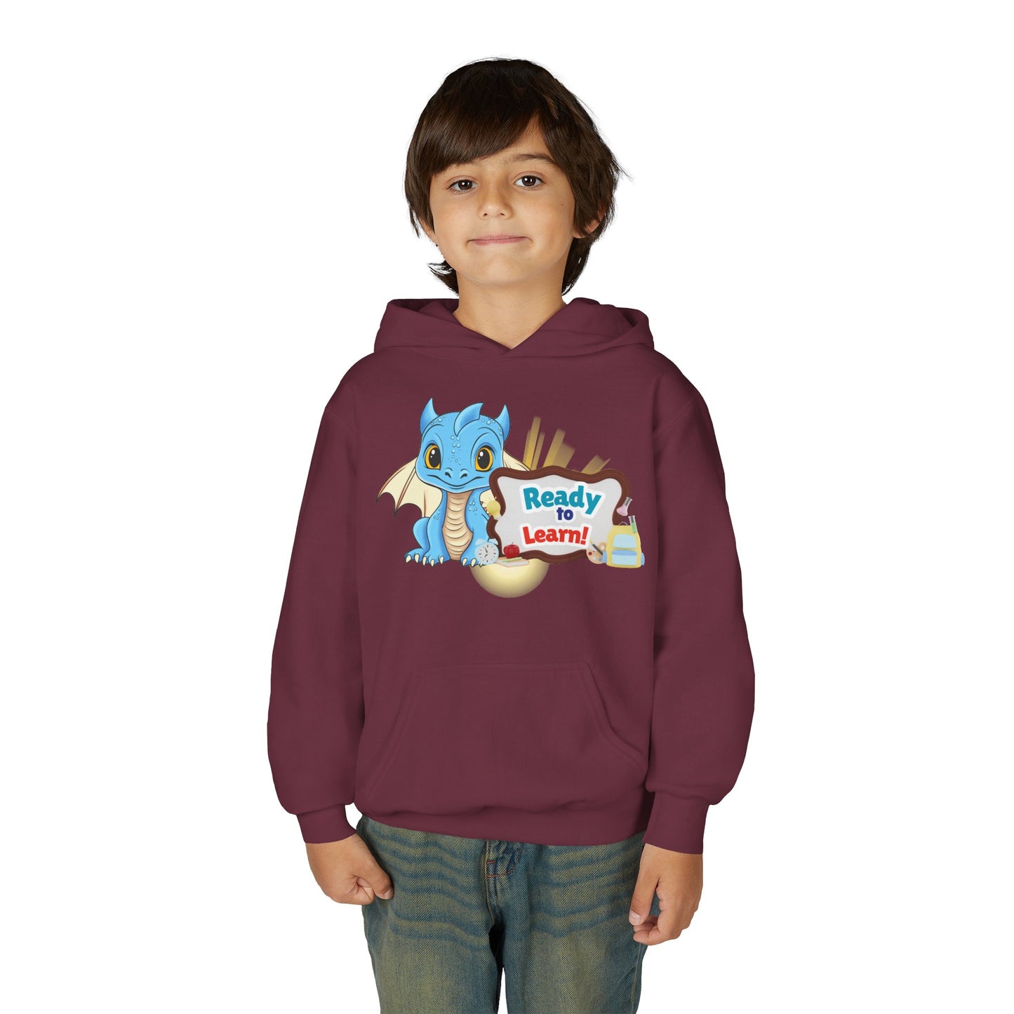 Youth Dragon 'Ready to Learn' Hoodie – Cute Back-to-School Sweatshirt