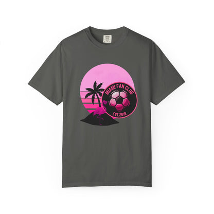 Miami Soccer Fan Club T-Shirt — Retro Pink Flamingo Game Day Tee
