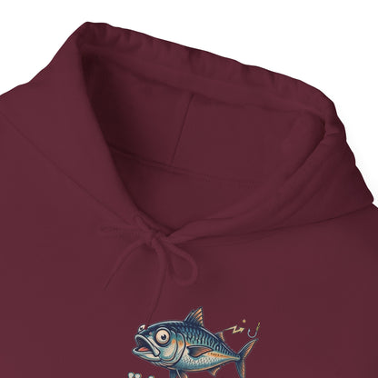 Holy Mackerel Fishing Hoodie — Retro Funny Angler Pullover Sweatshirt