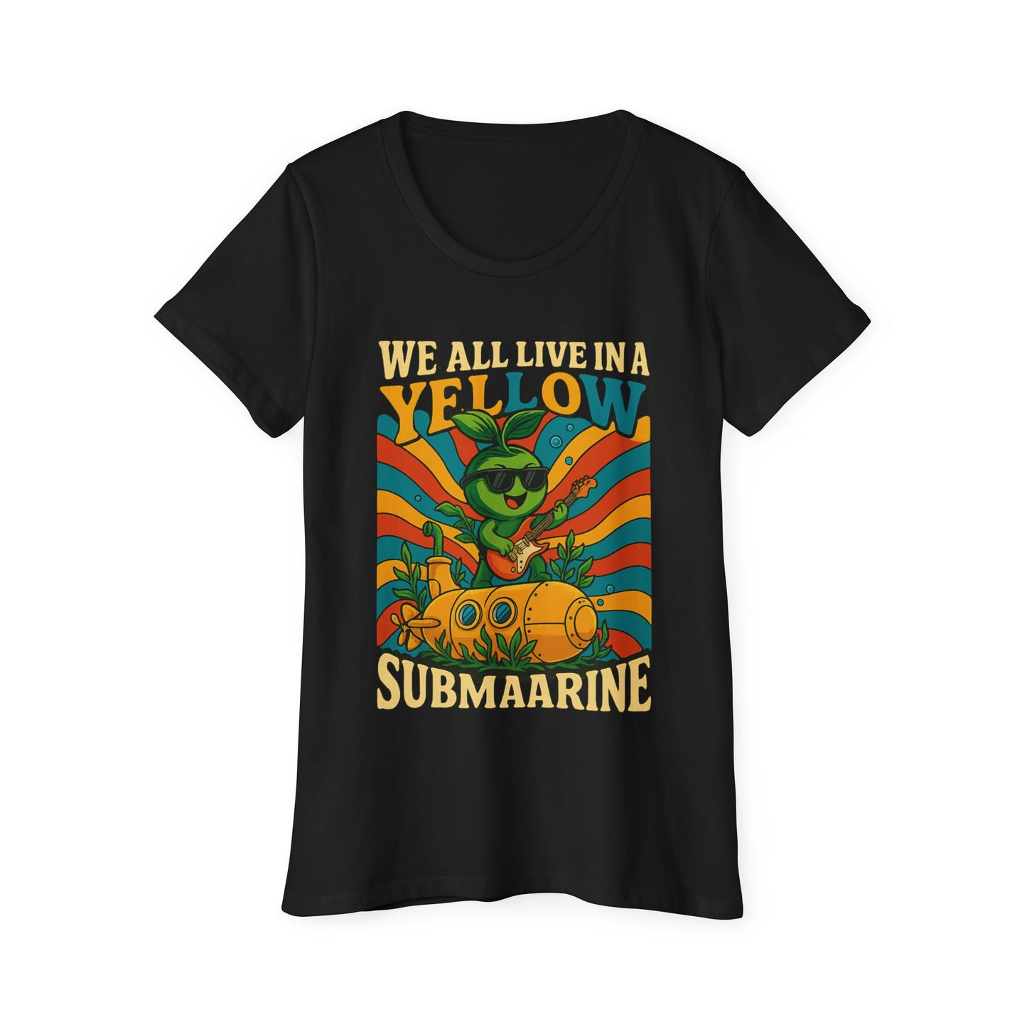 Vintage Submarine Graphic Tee — Retro Ocean Music Vibes Women's Organic T-Shirt