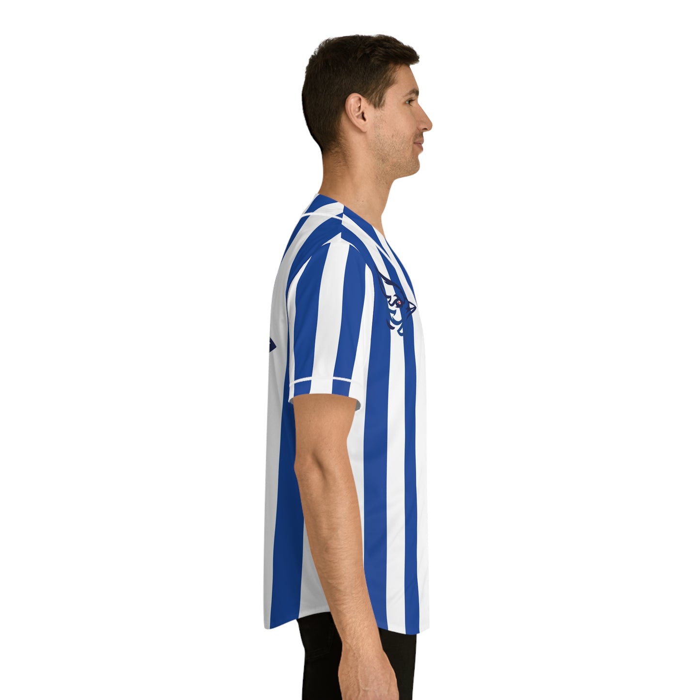 Toronto Blue White Striped Baseball Jersey | Button-Up Fan Shirt